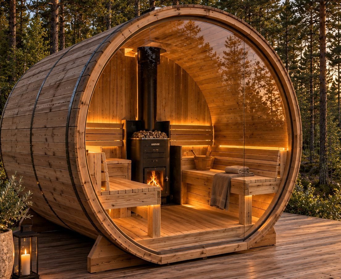 Sauna tonneau privé de Dansk Cottage