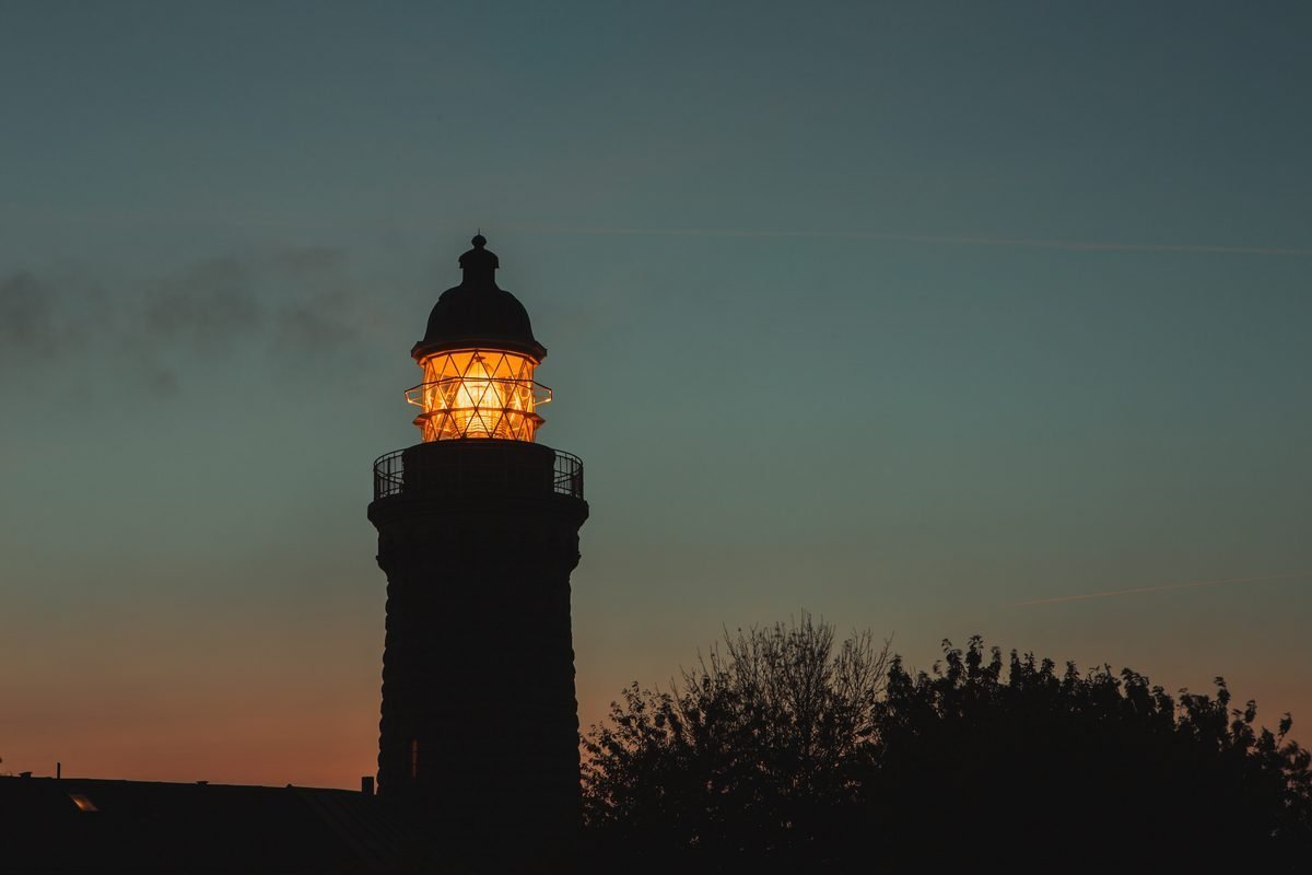 Le phare de Skjoldnæs près de Søby